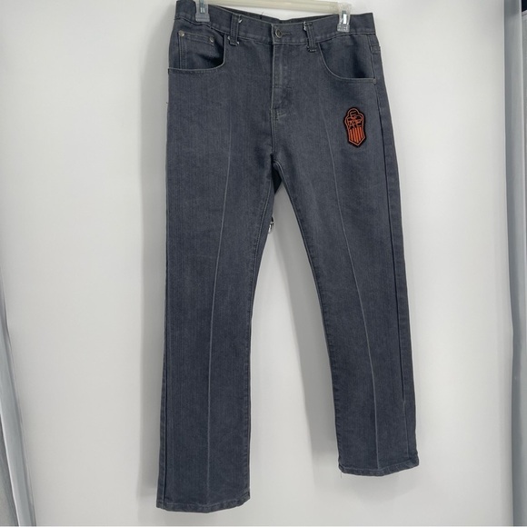 Red Ape Jeans Mens Size 36 X 31 Gray Patches Y2k Hip Hop 5 Pocket Style - Picture 10 of 10